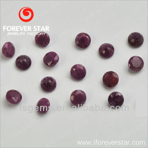 Wholesale 3mm Round Shape Natural Gemstone India Ruby